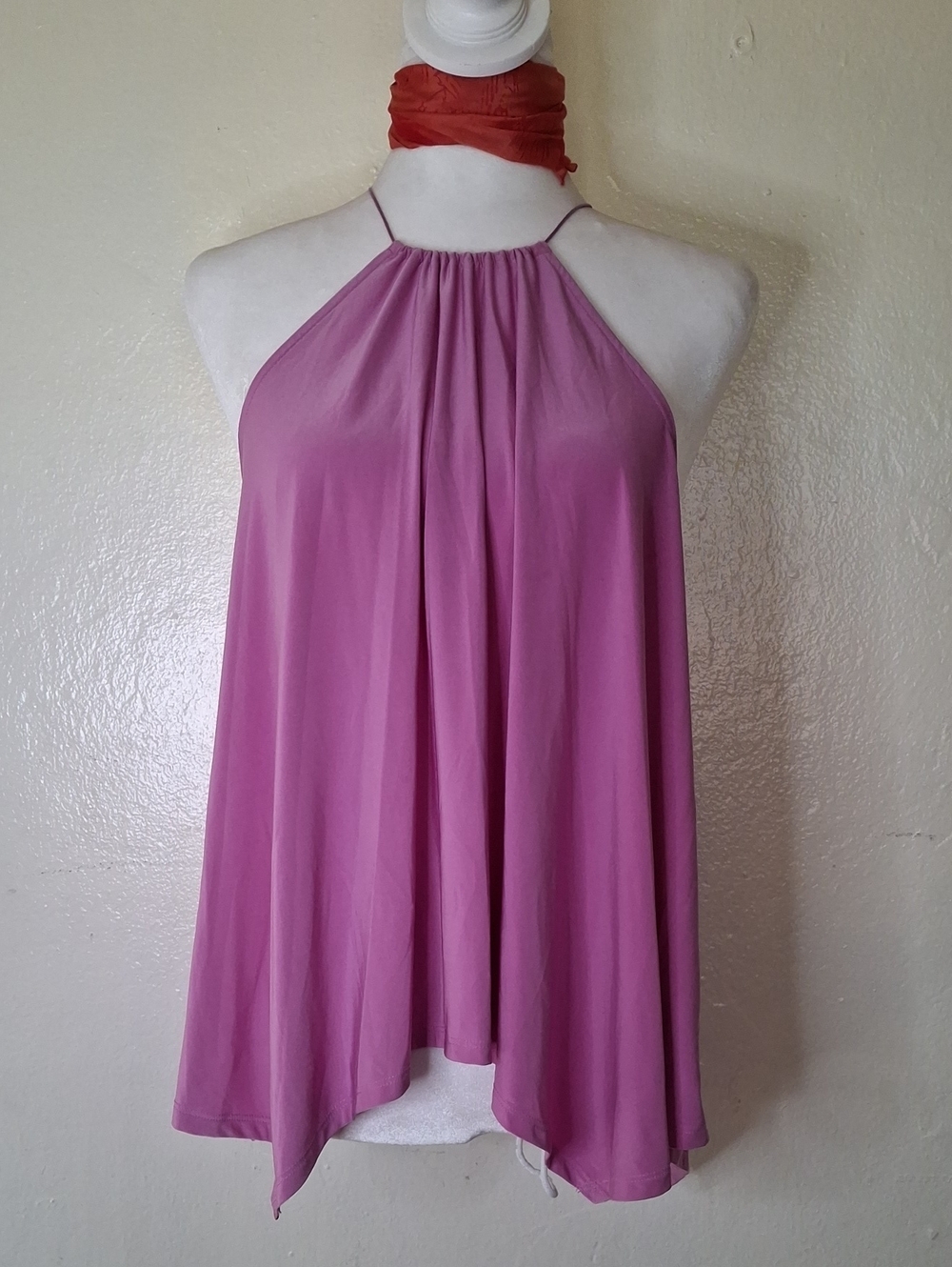 EXPRESS Sleeveless Halter Neck Swing Top - Pink